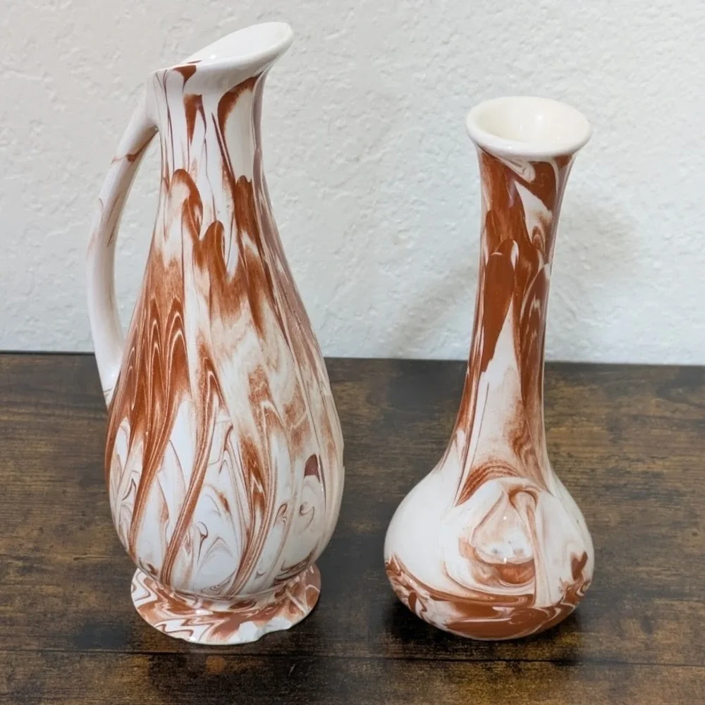 VTG Originals‎ by G Green Vase and Pitcher with Ozark Clay Meramec Caverns